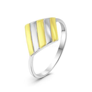 Кольцо из серебра с позолотой родированное