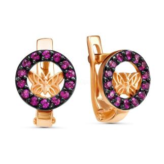 Серьги детские из золочёного серебра с фианитами