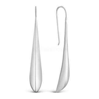 Серьги-продёвки из серебра родированные