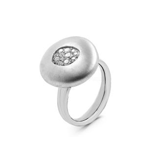 Кольцо из родированного серебра с куб. цирконием