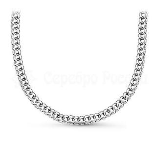 Цепь из серебра родированная - Питон, сечение проволоки 0,5 мм