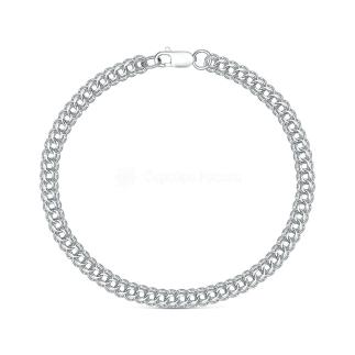 Браслет из серебра с алмазной огранкой родированный - Питон, 24 см