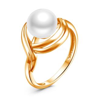 Кольцо из золочёного серебра с культивированным жемчугом