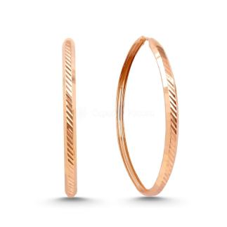 Серьги-конго из золочёного серебра с алмазной огранкой, диаметр 4 см