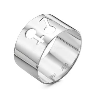 Кольцо из серебра родированное