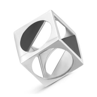 Кольцо из родированного серебра