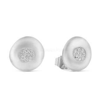 Серьги-пусеты из родированного серебра с куб.цирконием