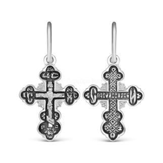 Крест из серебра с частичным чернением - 2,7 см