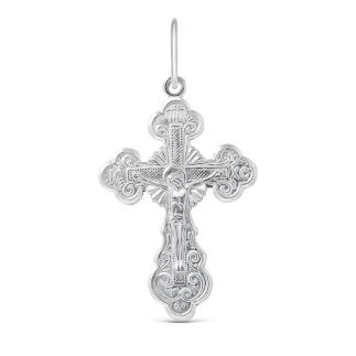 Крест из серебра родированный - 3,6 см
