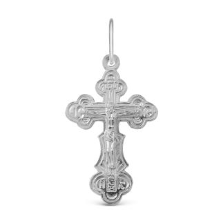 Крест из серебра родированный - 3,6 см