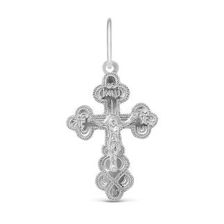 Крест из серебра родированный - 3 см