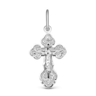 Крест из серебра родированный - 2,9 см
