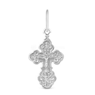 Крест из серебра родированный - 3,9 см