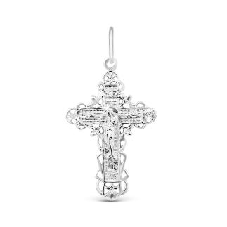 Крест из серебра родированный - 3 см