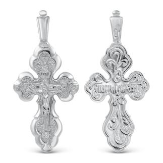 Крест из серебра родированный - 3,3 см