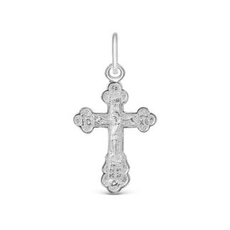 Крест из серебра родированный - 3 см