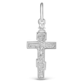 Крест из серебра родированный - 3 см