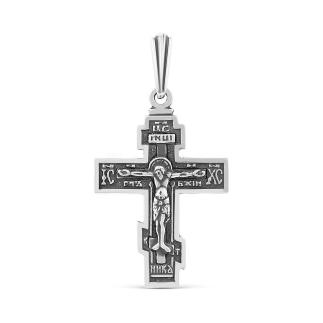 Крест из чернёного серебра - 4,5 см