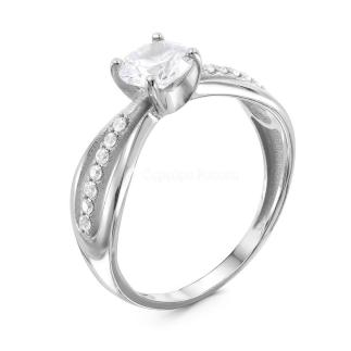 Кольцо помолвочное для предложения руки из серебра с фианитом