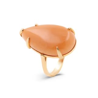 Кольцо из золочёного серебра с гт.кварцем