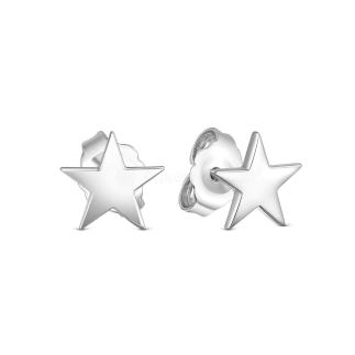 Серьги-пусеты из серебра родированные