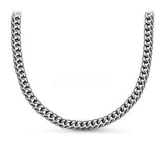 Цепь из серебра с чернением - Питон, сечение проволоки 0,5 мм