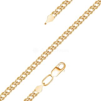 Цепь из золочёного серебра - дв.ромб, 45 см