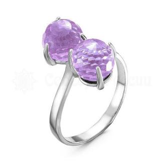 Кольцо из серебра с кристаллами Swarovski родированное