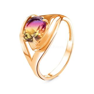 Кольцо из золочёного серебра с гт.аметрином