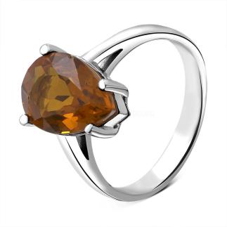 Кольцо из серебра с  ситалл. султанитом родированное