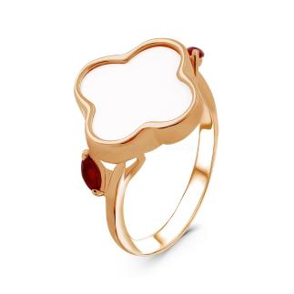 Кольцо из золочёного серебра с керамикой и куб.цирконием