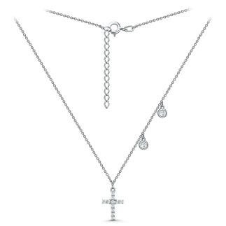 Колье из серебра с фианитами родированное