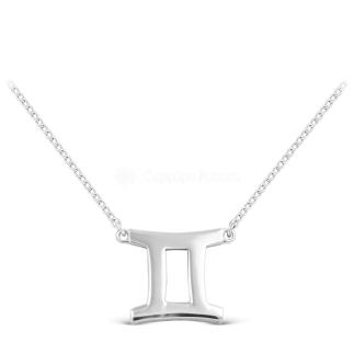 Колье из родированного серебра - Близнецы