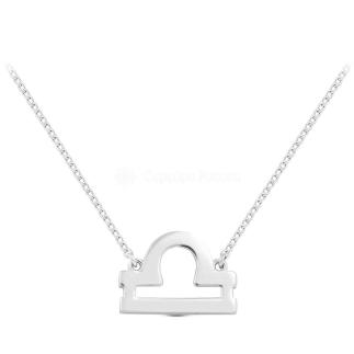 Колье из родированного серебра - Весы