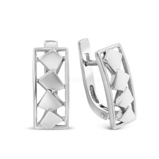 Серьги из серебра родированные