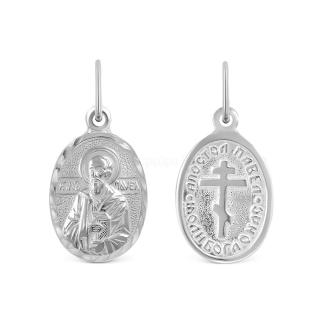 Подвеска-икона из серебра родированная - св.Апостол Павел