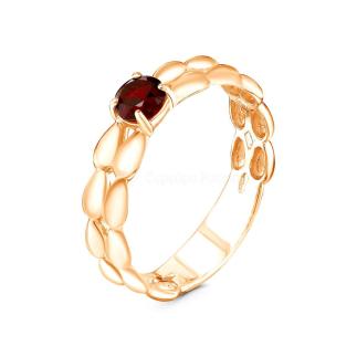 Кольцо из золочёного серебра с нат. гранатом