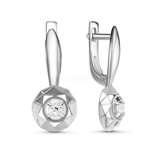 Серьги из серебра с кристаллами Сваровски родированные