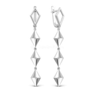 Серьги из серебра родированные