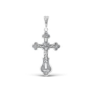 Крест из чернёного серебра - 4 см