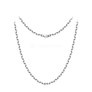 Цепь из серебра родированная с алмазной огранкой - Якорь, 60 см, Сечение проволоки 1,35 мм