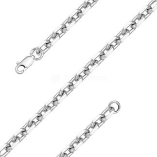 Браслет из серебра родированный - Якорный 22 см