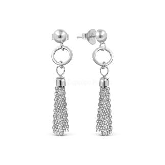 Серьги-пусеты из серебра родированные