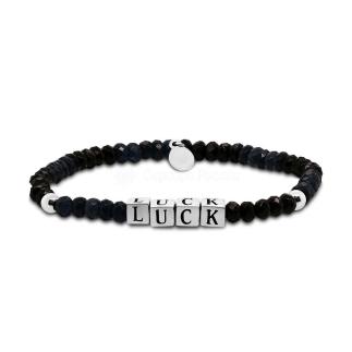 Браслет из серебра с бусинами нат.жадеита родированный (на леске) - LUCK