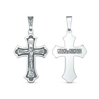 Крест из чернёного серебра - 3,9 см