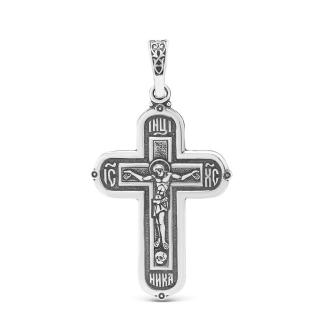 Крест из чернёного серебра - 4 см