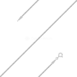 Цепь из серебра с алмазной огранкой родированная