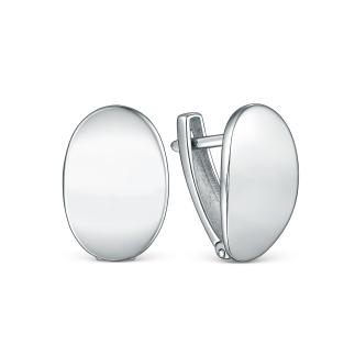 Серьги из серебра родированные - Овалы