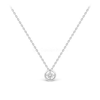 Колье из серебра с фианитом родированное