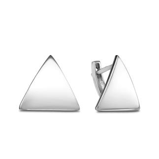 Серьги женские из серебра родированные - Треугольники
